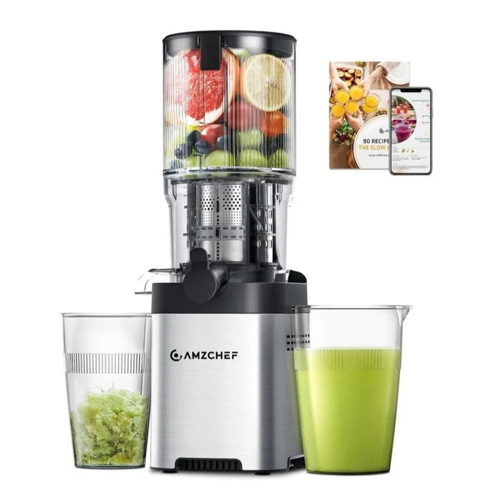 New AMZCHEF Cold Press Juicer, Juicers Machines - Wide Mouth & Large Feed‎ Chute